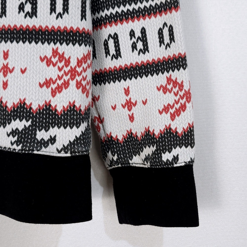 Jordan Jumpman Holiday Crew Sweatshirt Boys Large Fair Isle White Black Red - Picture 5 of 8
